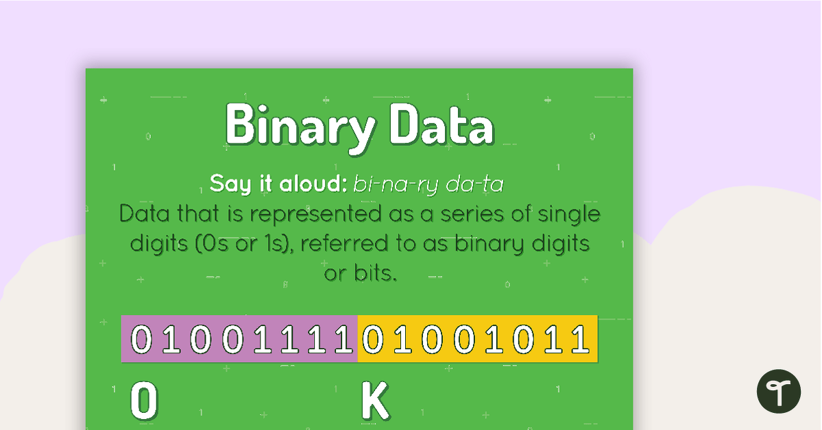 Preview image for Binary Data Poster - teaching resource