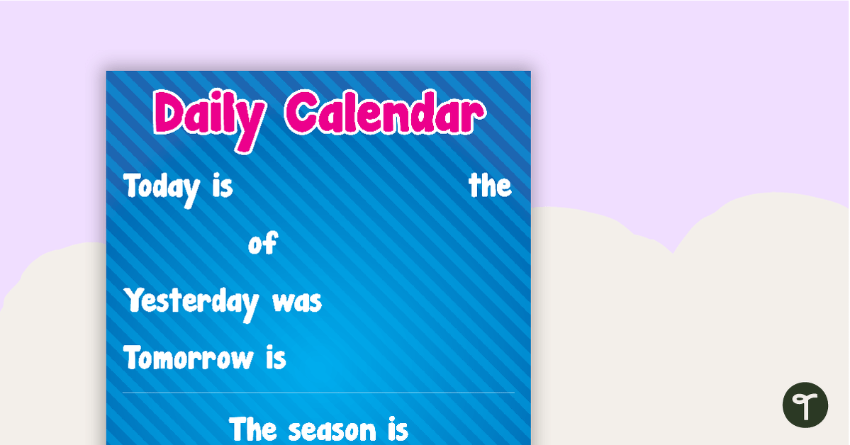Daily Interactive Class Calendar teaching resource