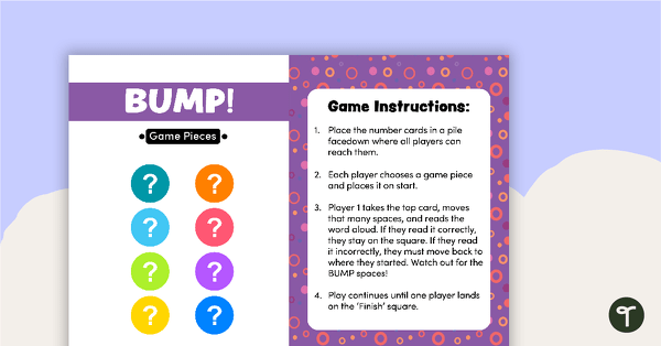 Bump! Blending at the End of a Word - Board Game teaching resource