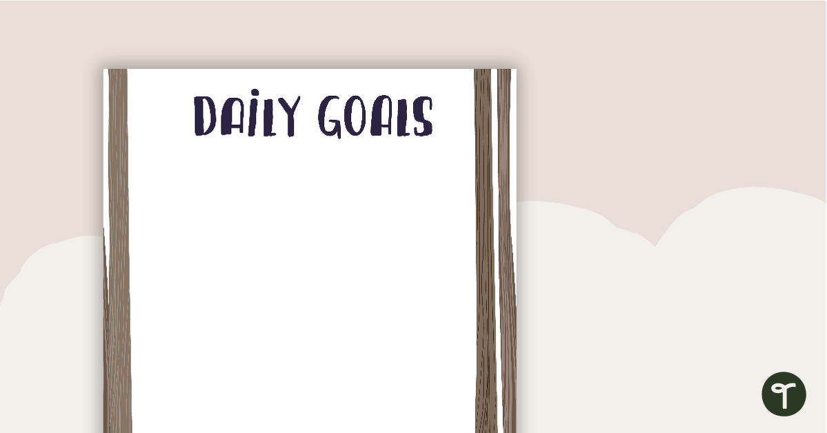 Preview image for Woodland Tales - Daily Goals - teaching resource