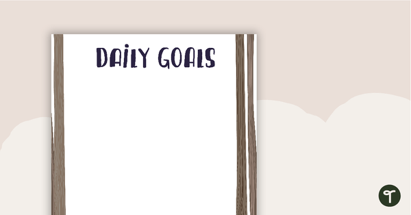 Woodland Tales - Daily Goals teaching resource