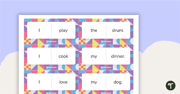 Simple Sentence Dominoes (Version 2) teaching resource