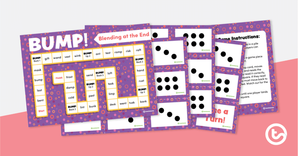Go to Bump! Blending at the End of a Word - Board Game teaching resource