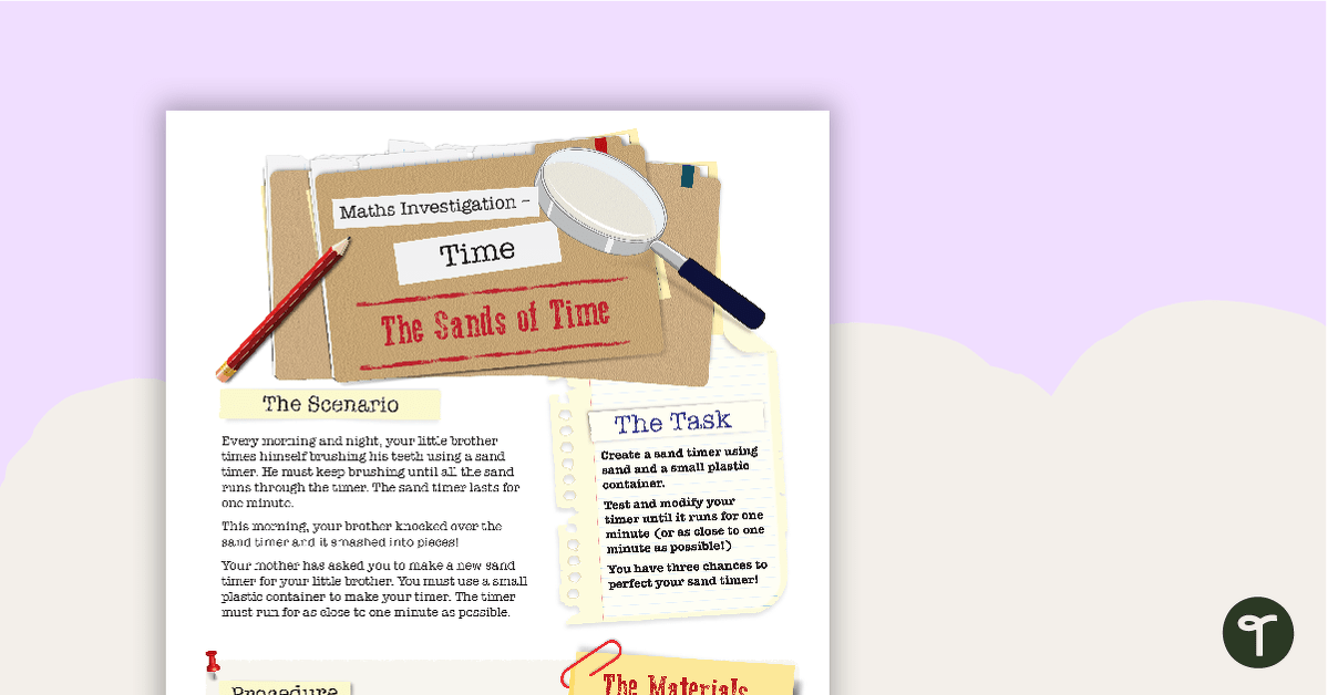 Time Maths Investigation - The Sands of Time teaching resource