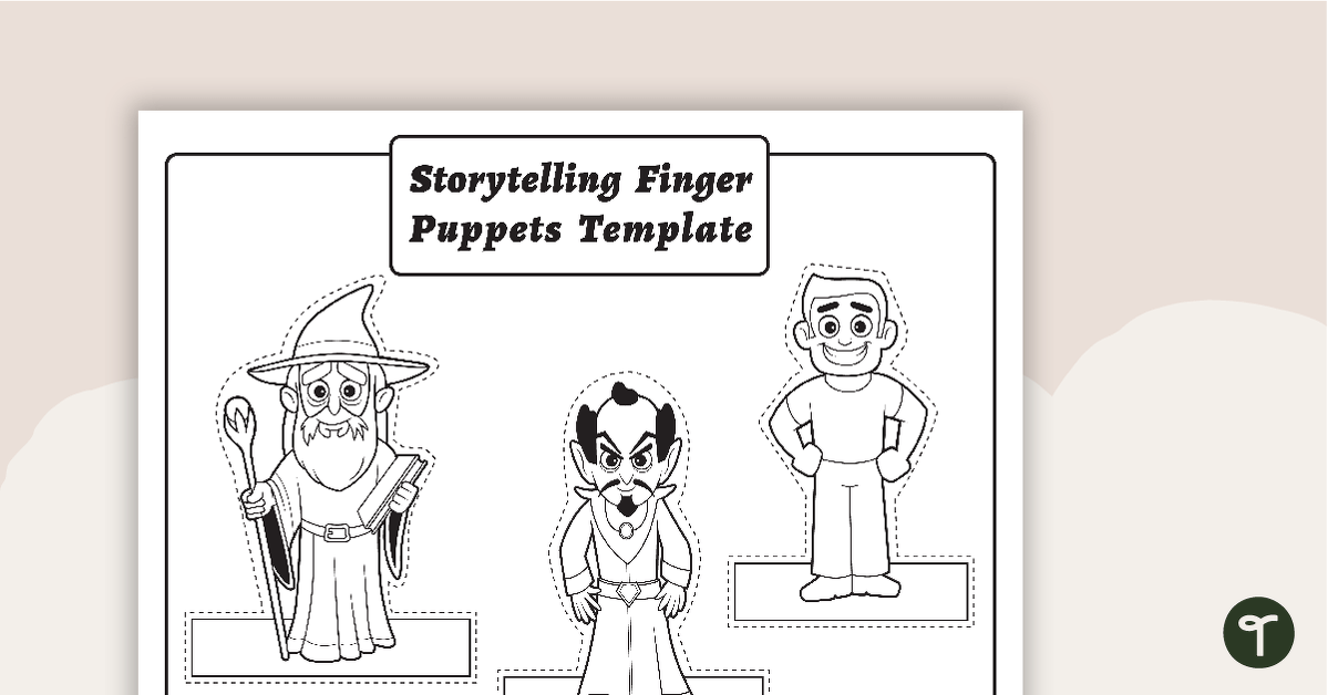 Storytelling Finger Puppets Template teaching resource