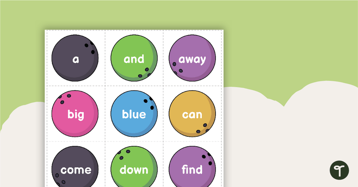 Bowling Game - Dolch Pre-Primer Sight Words teaching resource