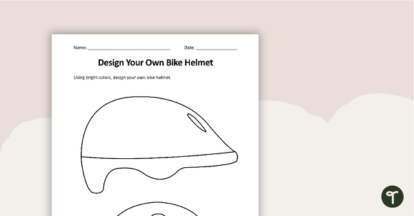 Preview image for Design Your Own Bike Helmet - Worksheet - teaching resource