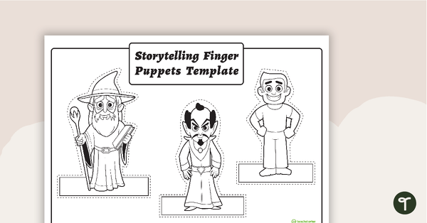 Preview image for Storytelling Finger Puppets Template - teaching resource