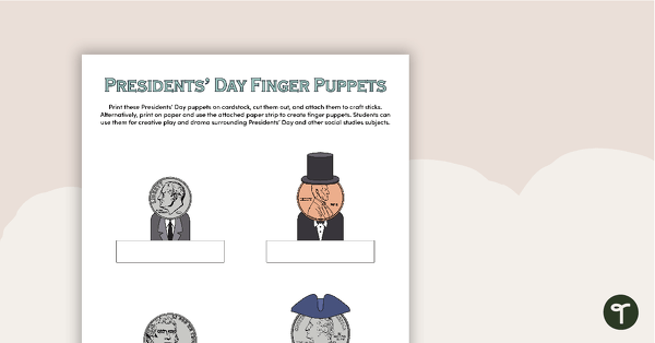 Go to Presidents' Day Finger Puppets teaching resource