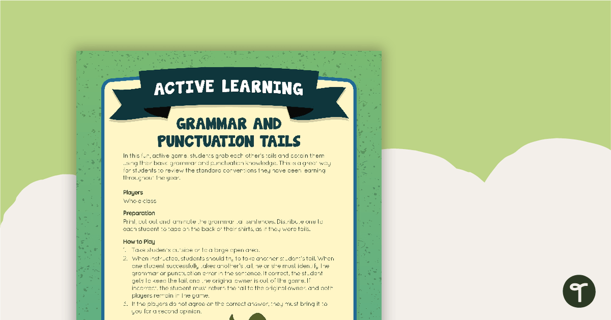 Grammar and Punctuation Tails - Active Learning teaching resource