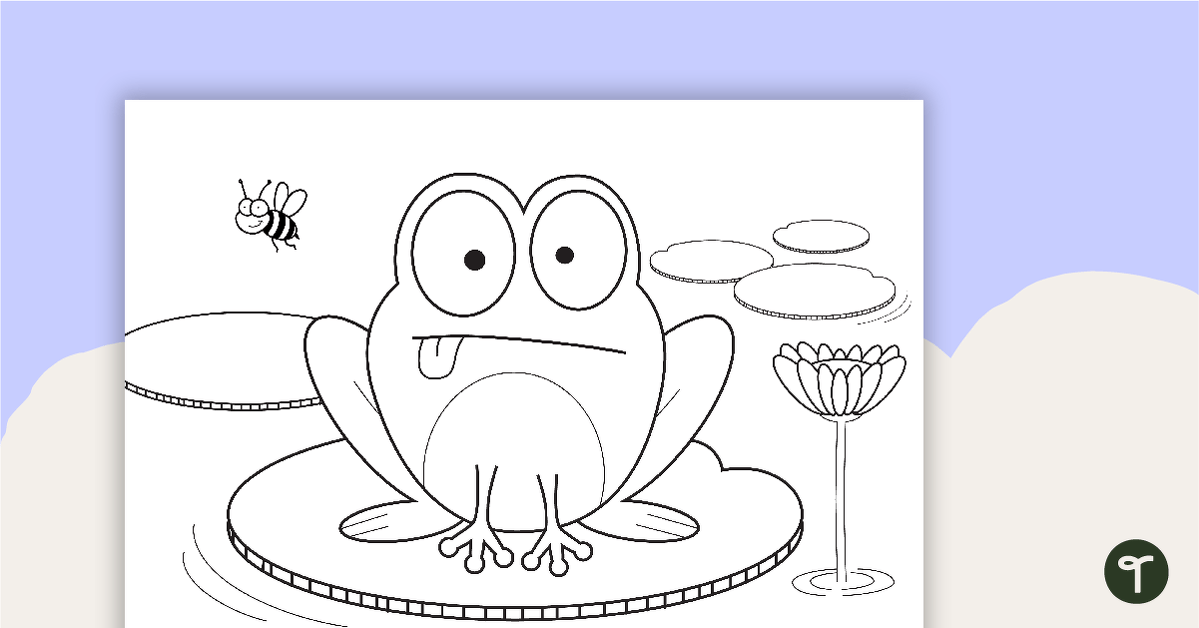 Frog in a Pond - Colouring In teaching resource