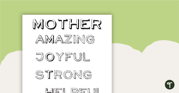 Go to Mother's Day Acrostic Poem Worksheets teaching resource