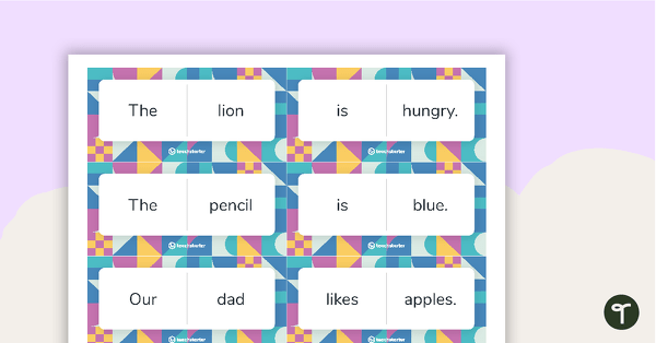 Simple Sentence Dominoes (Version 3) teaching resource