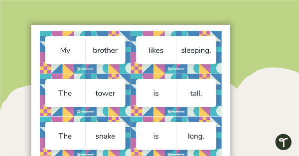 Simple Sentence Dominoes (Version 3) teaching resource