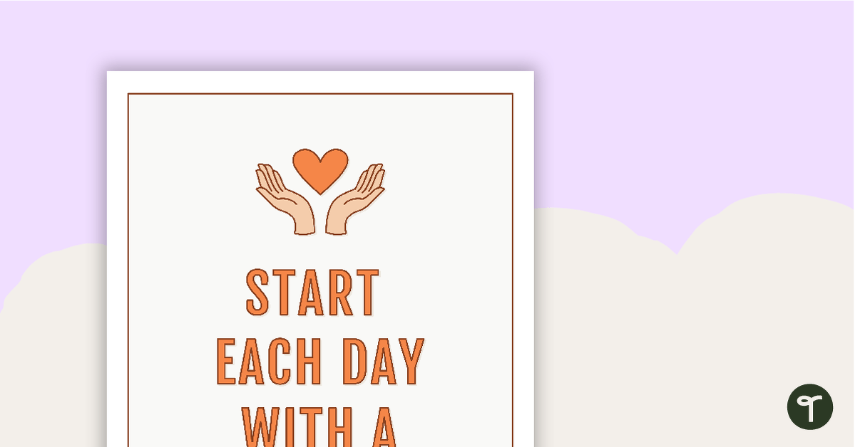 Start Each Day With a Grateful Heart - Gratitude Quote Poster teaching resource