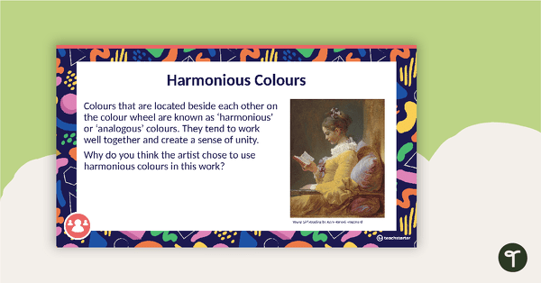 Go to Visual Arts Elements Colour PowerPoint - Upper Years teaching resource