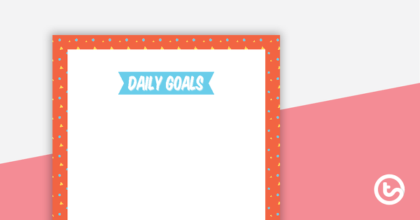 Shapes Pattern - Daily Goals teaching resource