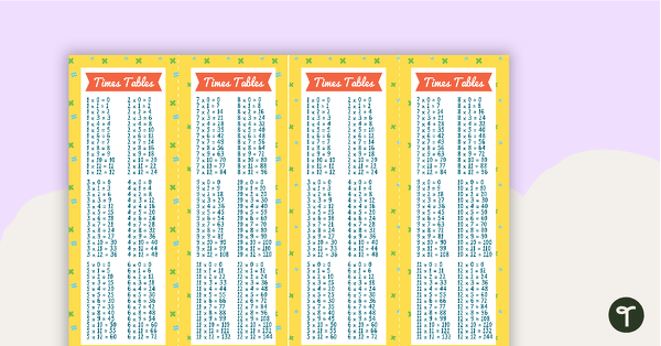 Go to Multiplication/Times Tables Bookmarks teaching resource