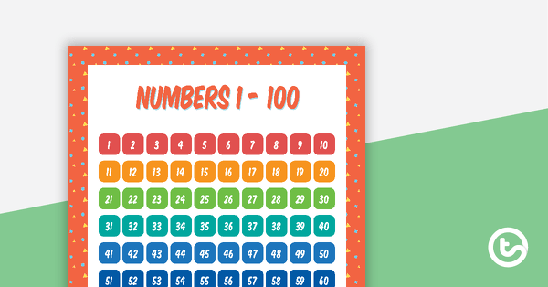 Go to Shapes Pattern - Numbers 1 to 100 Chart teaching resource