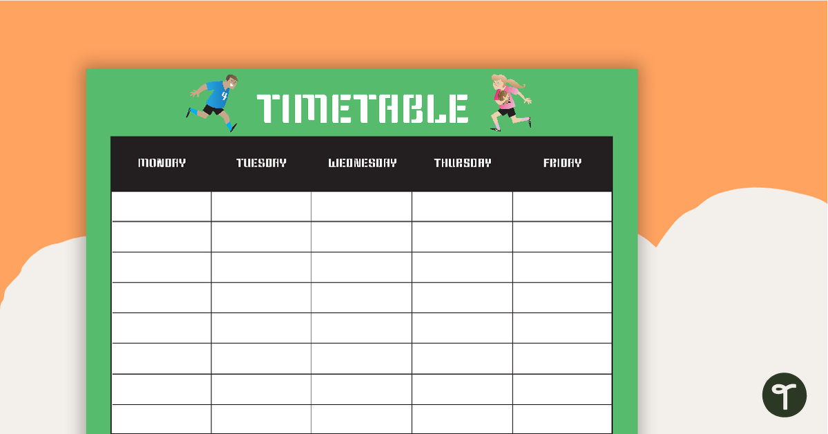 Rugby Theme - Weekly Timetable teaching resource