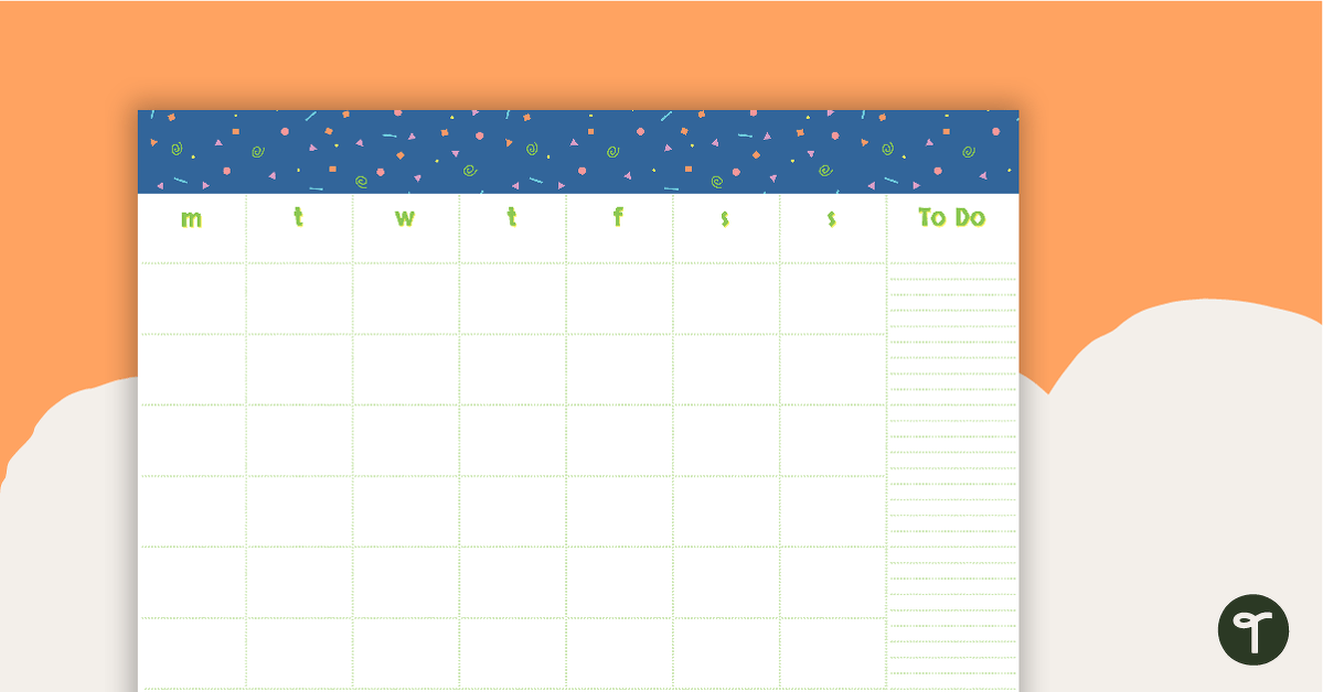 Preview image for Squiggles Pattern - Monthly Overview - teaching resource