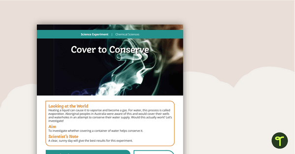 Go to Science Experiment - Cover to Conserve teaching resource