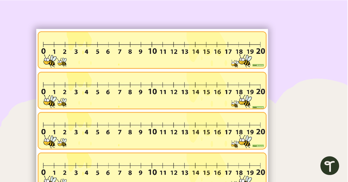 Number Line 0-20 - Bees teaching resource