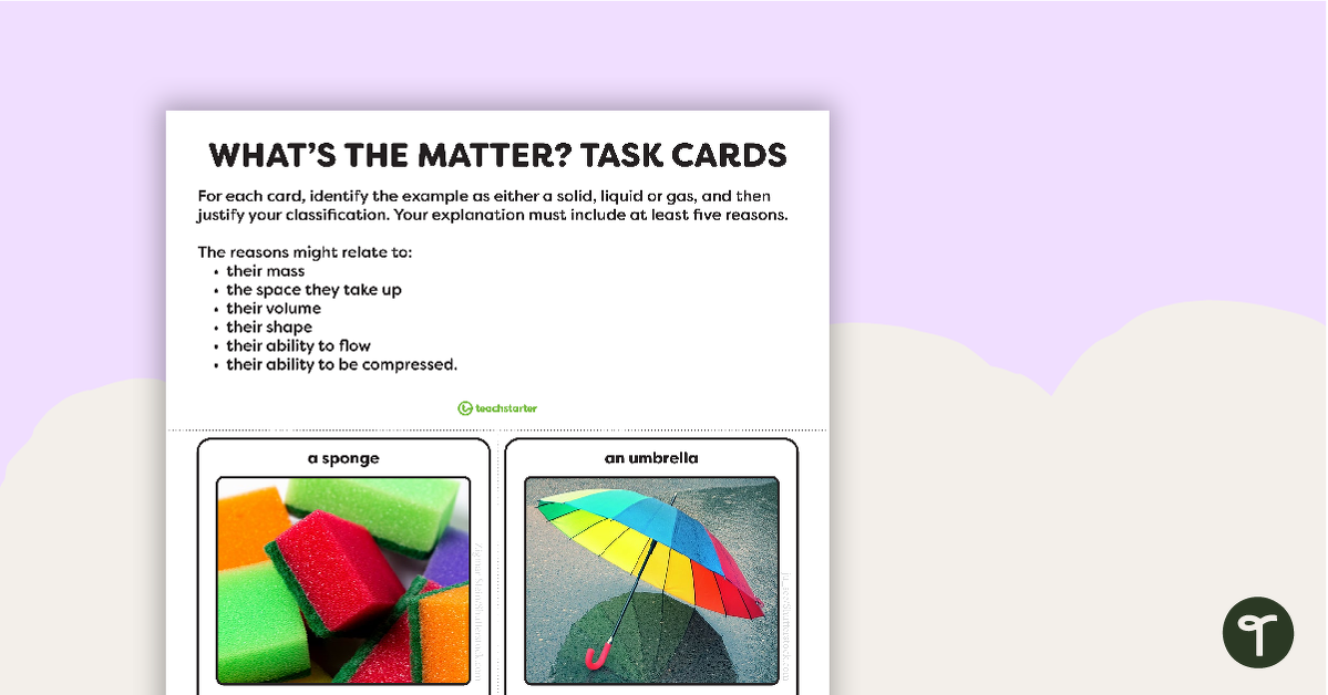What's the Matter? Task Cards teaching resource
