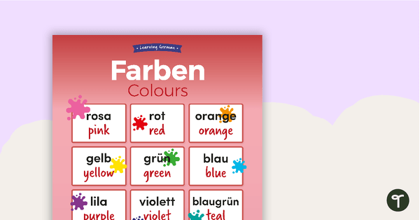 Colours – German Language Poster teaching resource