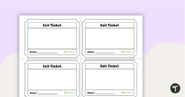 Exit Tickets Template teaching resource