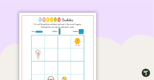 3 x Picture Sudoku Puzzles - Easter teaching resource