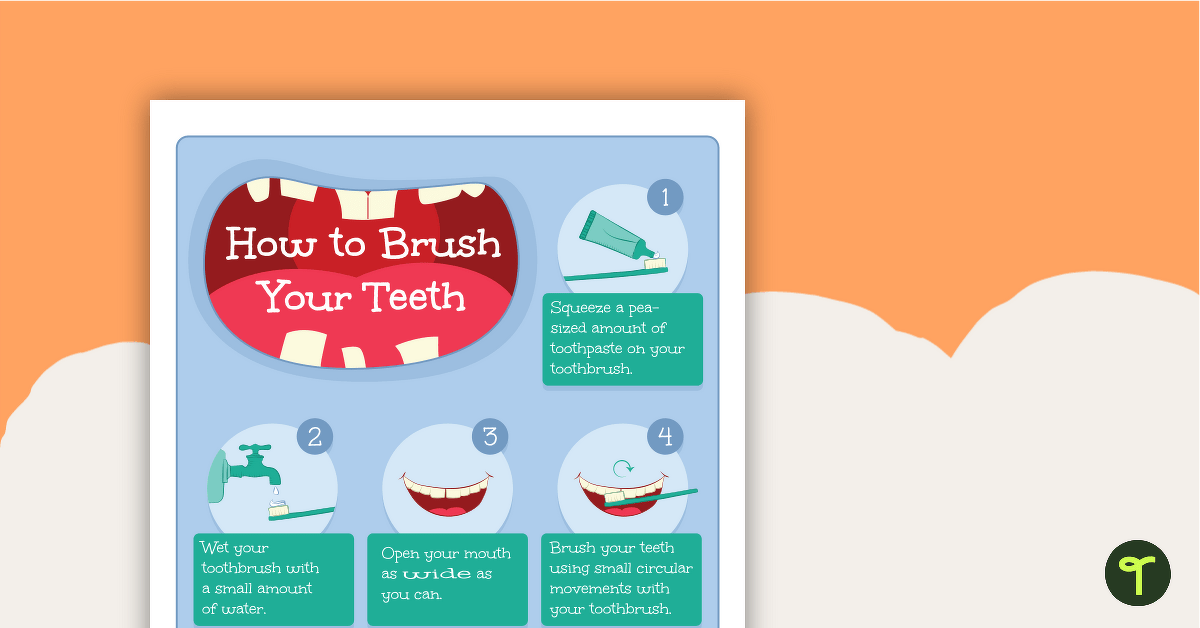 How to Brush Your Teeth Poster teaching resource