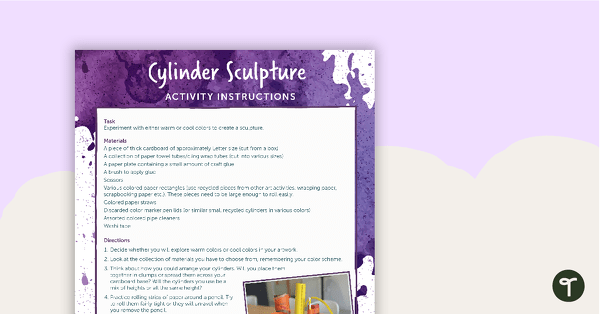 Preview image for Cylinder Sculpture Activity - teaching resource