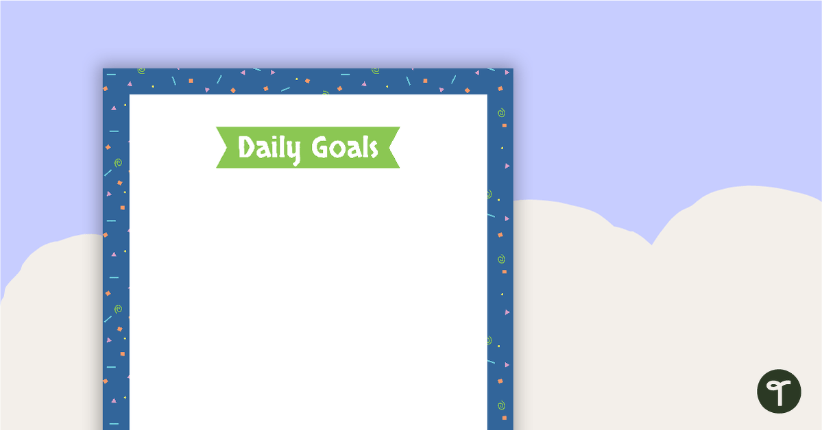 Preview image for Squiggles Pattern - Daily Goals - teaching resource