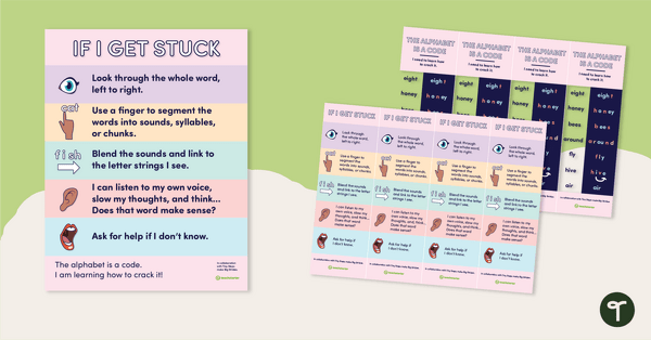 Image of Science of Reading Decoding Strategy Bookmarks and Poster