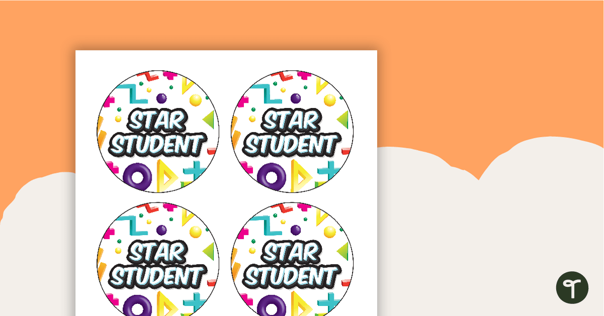 Preview image for Retro - Star Student Badges - teaching resource