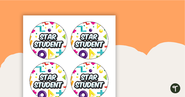 Retro - Star Student Badges teaching resource
