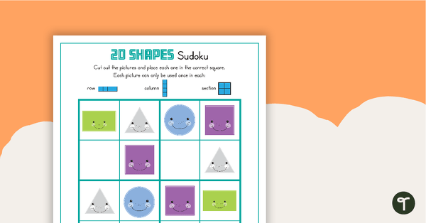 Go to 3 x Picture Sudoku Puzzles - 2D Shapes teaching resource