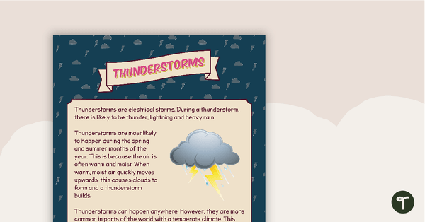 Comprehension - Thunderstorms teaching resource