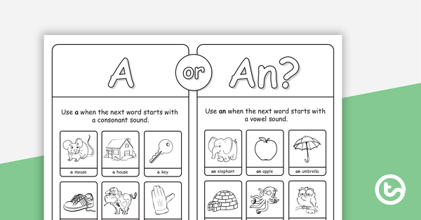 A or An Poster teaching resource