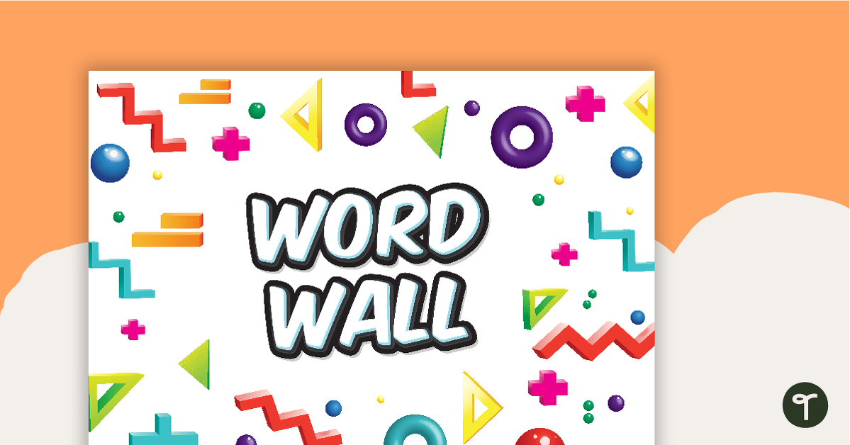 Retro - Word Wall Template teaching resource