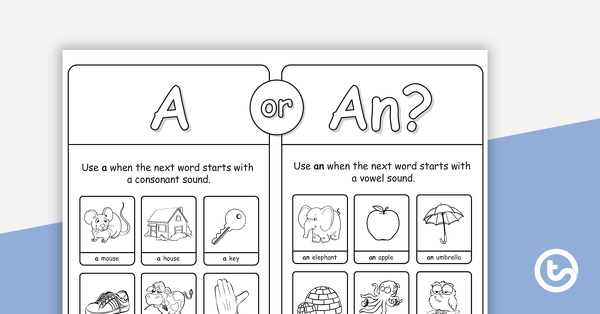 A or An Poster teaching resource
