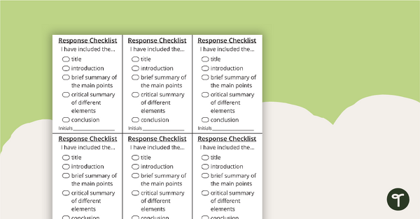Go to Response Writing Checklist teaching resource
