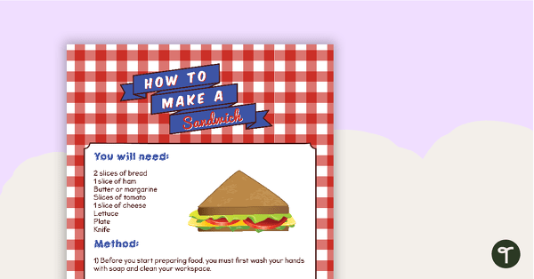 Comprehension - How To Make A Sandwich teaching resource