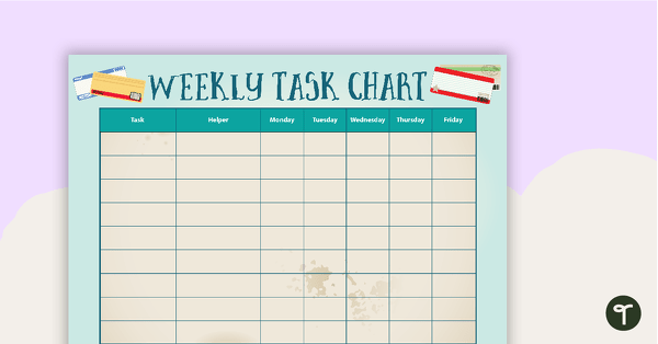 Travel Around the World - Weekly Task Chart teaching resource