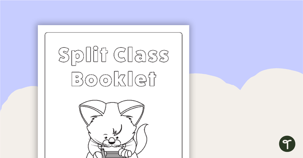 Go to Split Class/Fast Finisher Booklet Front Cover - Cat at Desk teaching resource
