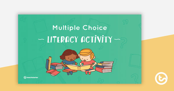 Multiple Choice Literacy Quiz PowerPoint - Template teaching resource