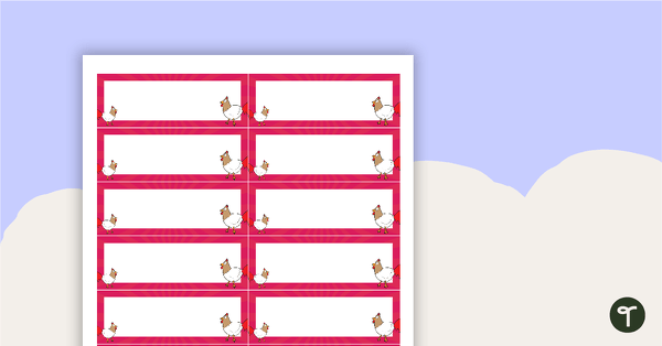 Go to Desk Name Tags - Chickens teaching resource