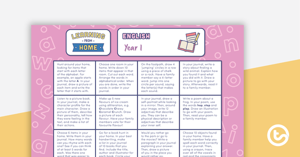 Go to Year 1 – Week 2 Learning from Home Activity Grids teaching resource