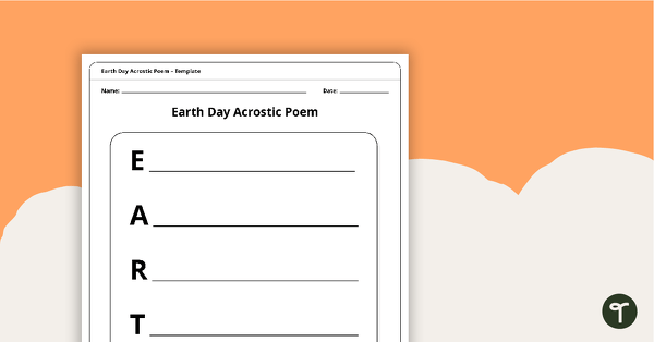 Preview image for Earth Day Acrostic Poem - Template - teaching resource